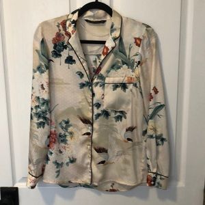 Zara printed pajama shirt